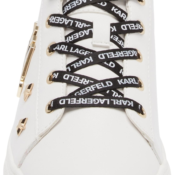Karl Lagerfeld White Sneakers with Gold Accents - Picture 5 of 6